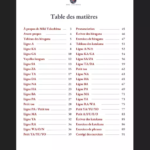 Table des matières du cahier d'exercices hiragana et katakana : tableaux, lignes de caractères de A à WA, exercices de lecture et corrigés